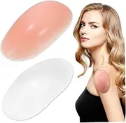 SHINEOFI 4 Pair Women's Silicone Shoulder Pads Shoulder Enhancer Pads for Clothing Adhesive Back