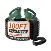 100 FT 30 Amp RV Extension Cord Outdoor with Grip Handle, Flexible Heavy Duty...