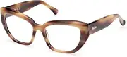 [MaxMara] MM5135 047 Light Brown/Striped 53/17/140 Women's Glasses, 047 Light Brown/Striped, 53/17/140