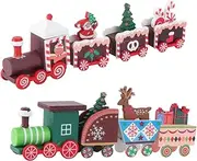 FELTECHELECTR 2pcs Small Train Trains for Christmas Party Favor Desktop Train Christmas Mini Train Model Under Christmas Tree Playset Train Around Christmas Tree Toys Wooden Red