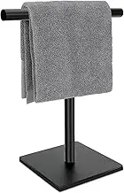 Square T-Shape Hand Towel Holder - Standing Hand Towel Rack for Bathroom or Kitchen Countertops, with SUS304 Stainless Steel Matte Black Finish,Minimalist Style