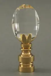 FACETED CRYSTAL OVAL RADIANCE FINIAL PB 2.25" Height Finial Showcase C92-BA3-PB