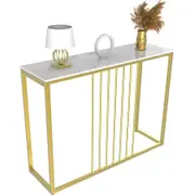 Slim Console table, Marble 100cm (White & Gold)