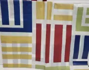Thin Peva Vinyl Tablecloth52x70"Oval,MULTICOLOR STRIPES,blue,green,red,yellow,GR