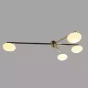 Brass Ceiling Flush Mount Chandelier 4 Light Sputnik Chandelier