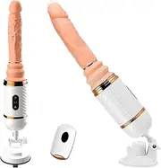 Realistic Thrusting Dildo Remote Control Sex Machine G Spot Vibrator with Suction Cup for Hands-Free, Rechargeable Heating Automatic Sex Machine with Auto Trusting & Vibrating Modes Stimulation Women Remote Control Adult Sex Toy