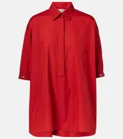[Max Mara] Max Mara Teano cotton poplin shirt UK 14 red