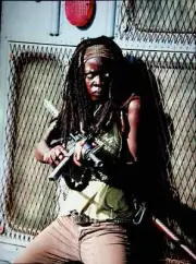 Michonne Defending The Prison - Danai Guiro - The Walking Dead Poster 11.5"x16"