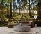 3D Forest Grass Sunshine Wallpaper Wall Mural Removable Self-adhesive 32