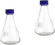 iplusmile 2 Pcs Triangular Flask Flask for Inner Seals for Bottles Vial Beaker Air Kit Plug Jars Test Tube Tubes Protein Shaker Bottle Bracelet Flask Square Bottle Scientific Glass