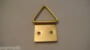 ADS - 50 BRASS PLATED TRIANGLE PICTURE HANGERS 1" H x 9/16" W + 100 BP NAILS USA