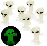 Entervending Bulk Toys - 1 Inch Glow in The Dark Alien Figurines for Kids 50 Pcs Small Party Favors Fillers Goodie Bag Supplies Pinata Stuffers Gifts Vending Machine Toy