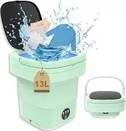 Mini Washing Machine, 13L 2kg 2-in-1 Camping Washing Machine with Spinner, Small Washing Machine, Single Washing Machine for Socks, Underwear, Baby Clothes, Travel, Touring Car, Dorm, RV