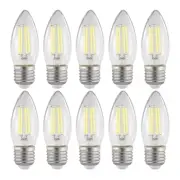 10 x LED Filament Candle Lamp E27 4W 6000k Day Light 450 Lm Glass Bulb 360° SAA