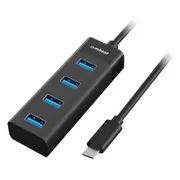 MBeat USB-C to 4-Port 3.0 Hub USB 3.2 Gen 1 (3.1 Gen 1) Type-A + Type-C 5000 Mbit/s Black