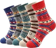 [BLBJYPZX] Wool Socks for Women, Cozy Thermal Fall Winter Hiking Alpaca Warm Think Knit Comfy Crew Calf Socks