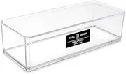 Isaac Jacobs Clear Acrylic Rectangular Stackable Storage Organizer, (9" L x 3.5" W x 2.5" H) Drawer Tray, Multi-Functional, Bathroom, Kitchen, Home, Office, Desk, Drawers