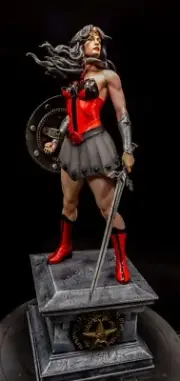 Wonder Woman Red Son Fan Art Resin Statue Pro Painted 1/4 Scale - Made To Order