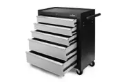 HORUSDY 5 Drawer Tool Box Trolley Cabinet Storage Cart Garage Organiser Lockable