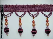 20 Yards - 3.5" Tassel Fringe Crystal Beads Trim Purple Wholesale