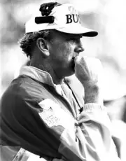 Sam Wyche Tampa Bay Buccaneers looks on 1990s Old Photo 1