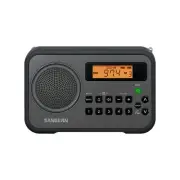 Sangean PR-D18BK AM/FM/Portable Digital Radio with Protective Bumper (Gray/Bl...