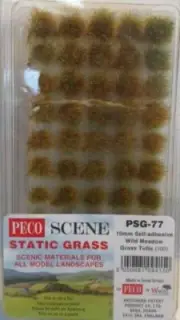 Peco PSG-77 - Static Grass 10mm Self Adhesive Wild Meadow Grass Tufts - 1st Post