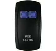 DragonFire Racing Blue Laser-Etched Dual LED Switch - Lights On/Off - 522614