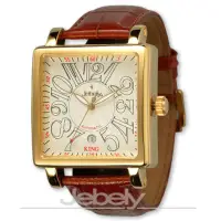 在飛比找momo購物網優惠-【Jebely】金色年華造型錶-白x金框(典雅白)