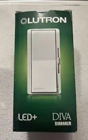 1-Lutron Diva Rocker Paddle Dimmer Switch LED Halogen Incandescent 1 Pole/3Way