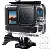 196FT/60M Waterproof Case for Go Pro Hero 12 Hero 11 Hero 10 Hero 9 Black,Pro...