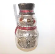 NEW NWT Snowman Figure Lighted Glass Light Glows Snowmen Lights Up