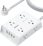 Surge Protector Power Strip - 8 Widely Outlets with 4 USB Ports(1 USB C Outlet),