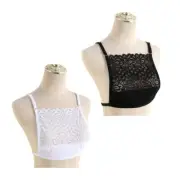 Lace Mock Camisole Bra Wrapped Chest Overlay Modesty Cover Vest Cleavage Cover