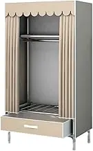 Oxford Cloth Portable Closets with Curtain Stable Portable Wardrobe Closet Organizer Space Saving Wardrobe for Bedroom