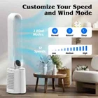 Advwin Bladeless Tower Fan with Humidifier - 12-Speed Oscillating LED white