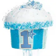 1st Birthday Blue Cupcake Pinata - Boys Birthday Party Supplies