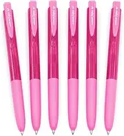 Uni-Ball Signo UMN-155-07 Gel Ink Retractable Rollerball Pen - 0.7mm Fine - Pink Ink - Pack of 6