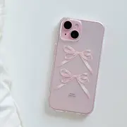 Ribbon Phone Case - iPhone 15 Pro Max / 15 Pro / 15 Plus / 15 / 14 Pro Max / 14 Pro / 14 Plus / 14 / 13 Pro Max / 13 Pro / 13 / 13 mini / 12 Pro Max / 12 Pro / 12 / 12 mini / 11 Pro Max / 11 Pro / 11 / SE / XS Max / XS / XR / X / 8 / 8 Plus Bow - Pink - iPhone SE 2
