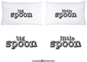 "Big Spoon Little Spoon" Couple Pillowcases Valentines Day Gift by BeeGeeTees® (