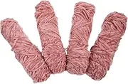 4pcs Golden Velvet Yarn Soft Chunky Chenille Yarn for Knitting Scarf Weaving DIY Projects Warm Comfortable