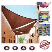 Custom-Made 7' Triangle Shade Sail - Heavy Duty with 3- , Brown