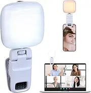 [MHYALUDO] Selfie Light with Clip, 3 Light Modes, 10 Bright Levels Rechargeable, Multi-Angle Adjustable, 2-6 Hours Battery Life for Phone, Android, Video, Tablet. White.
