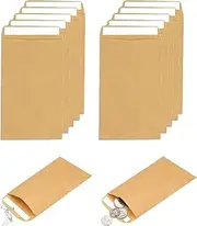 Small Brown Envelope for Seeds, Adhesive Paper Envelope Seed Packet, for Money Seed Packaging Storage Small Items Payroll Beads (6 * 11.5cm)