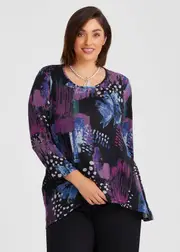 [TS] Taking Shape Snug Abstract Prism Top Size 14 in Print, Viscose - Plus Size Women's Clothing Print