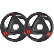 METEOR 10kg Rubber Weight Plates - 50mm Olympic Weightlifting Plates for Olympic Barbells (1 Pair)