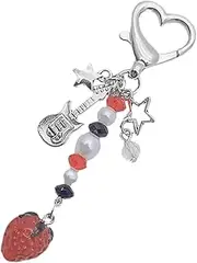 [MOBUTOFU] Unique Design Little Strawberry Keychain Keyring Charm Bag Decor for Women