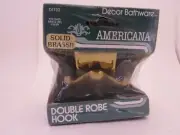 AMERICANA SOLID BRASS DOUBLE ROBE HOOK DECOR BATHWARE