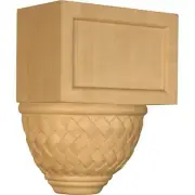 OSBORNE WOOD PRODUCTS 74766W 9 x 3 3/4 x 7 Basketweave Center Crown Block in