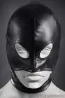 Open chin vegan leather hood / Fetish leather slave mask / BDSM hood Gimp mask